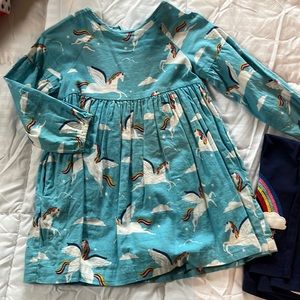 Mini Boden 5/6 HTF Unicorn Dress with bonus leggings